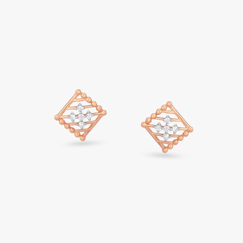 Fourfold Spark Diamond Stud Earrings