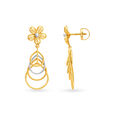 Hypnotising Floral Gold Drop Earrings,,hi-res image number null
