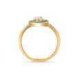 14 KT Yellow Gold Round Diamond Finger Ring,,hi-res image number null