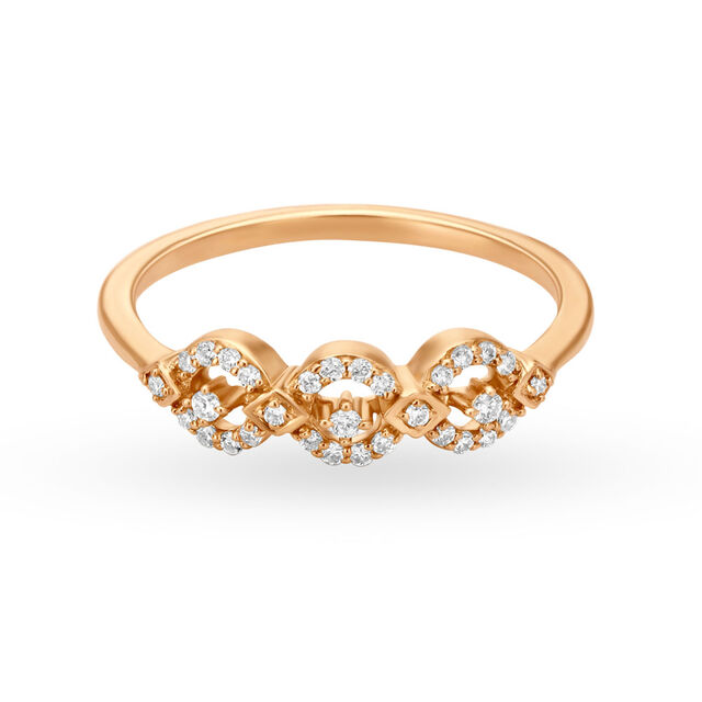 Enchanting 18 Karat Rose Gold Interlocking Design Ring,,hi-res image number null