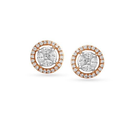 Brilliant Cluster Diamond Stud Earrings