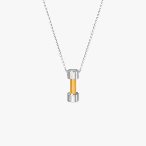 Stylish Dumbbell Pendant with Chain for Men