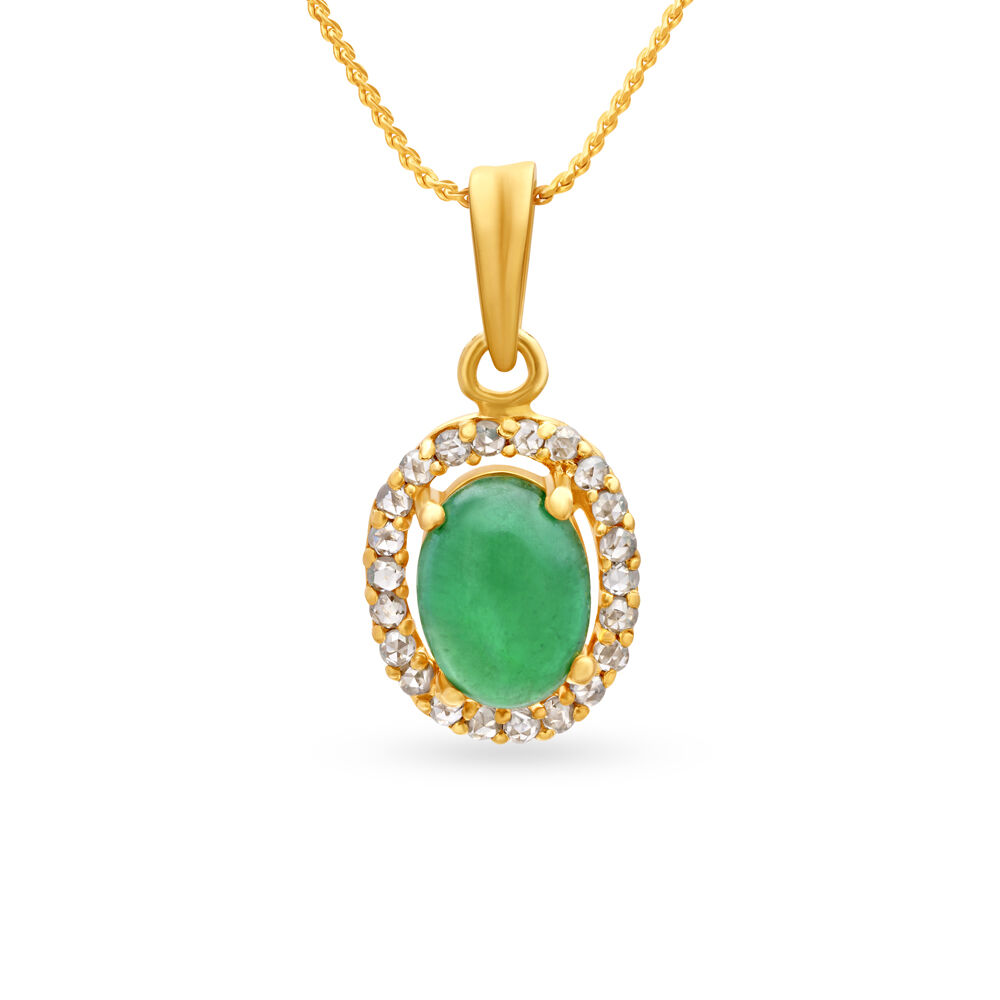 Emerald pendant clearance tanishq