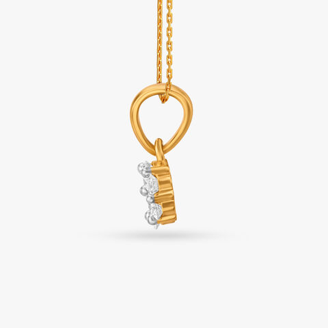 Classic Floral Motif Diamond Pendant