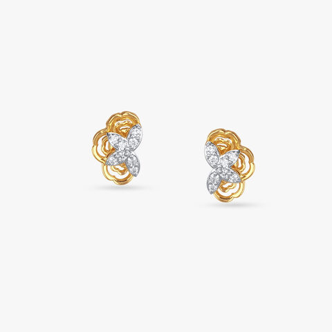 Glimmering Petals Diamond Stud Earrings