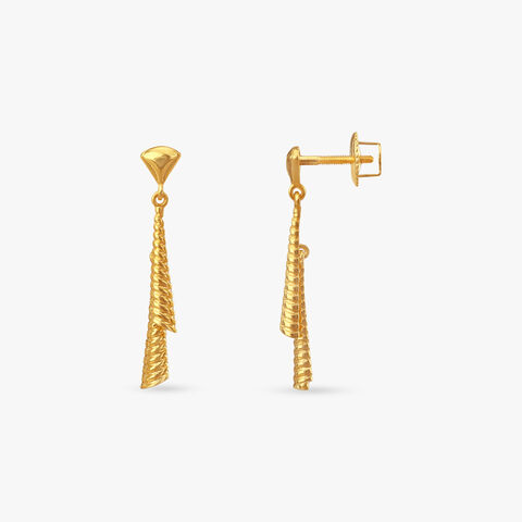 Spiral Statement Gold Drop Earrings