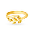 Splendid Yellow Gold Leaf Sprig Finger Ring,,hi-res image number null