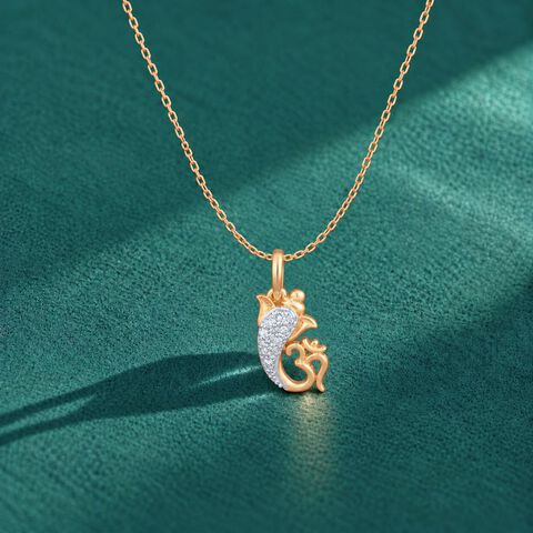 Om Ganesh Diamond Pendant