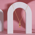 Graceful Guardian 18KT Chain Pink Tourmaline  Pendant with chain,,hi-res image number null