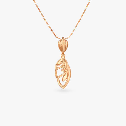 Fluid Petal Gold Pendant and Earring Set