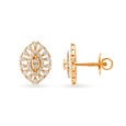 Glamorous 18 Karat Rose Gold And Diamond Marquise Shaped Stud Earrings,,hi-res image number null