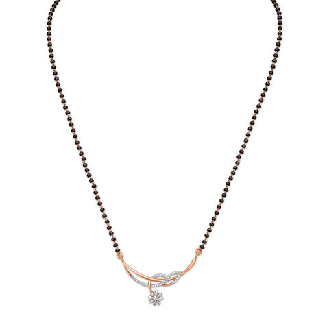 Voguish Floral Motif Diamond Mangalsutra