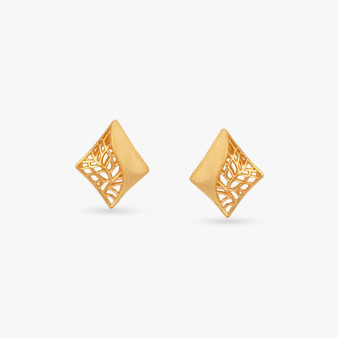 Gilded Veil Gold Stud Earrings
