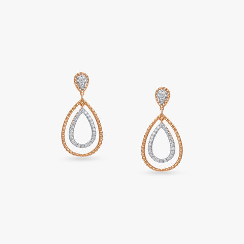 Gleaming Teardrop Diamond Drop Earrings