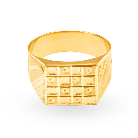 Lustrous 22 Karat Yellow Gold Boxy Ring
