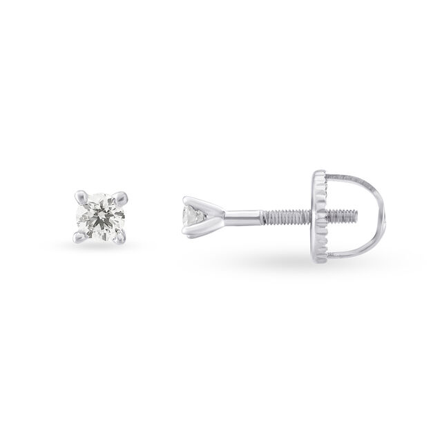 Traditional Floral Gold and Diamond Stud Earrings,,hi-res image number null