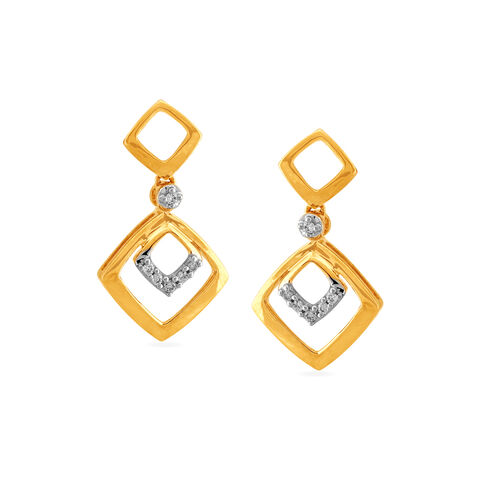 Contemporary Diamond Drop Earrings