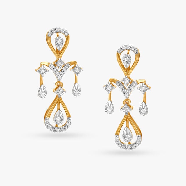 Shimmering Diamond Drop Earrings