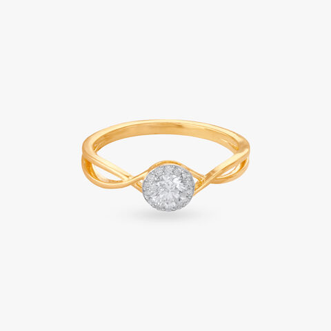 Delicate Halo Diamond Finger Ring