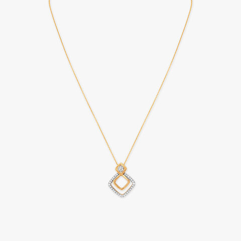 Sleek and Stylish Diamond Pendant with Chain