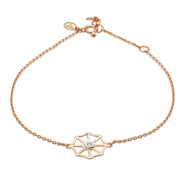14 KT White and Rose Gold Elegant Web Diamond Bracelet