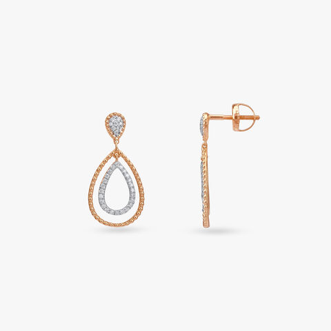 Gleaming Teardrop Diamond Drop Earrings