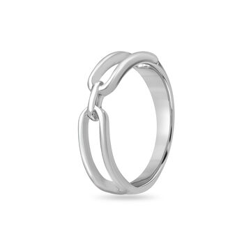 925 Silver Edgy Linked Ring