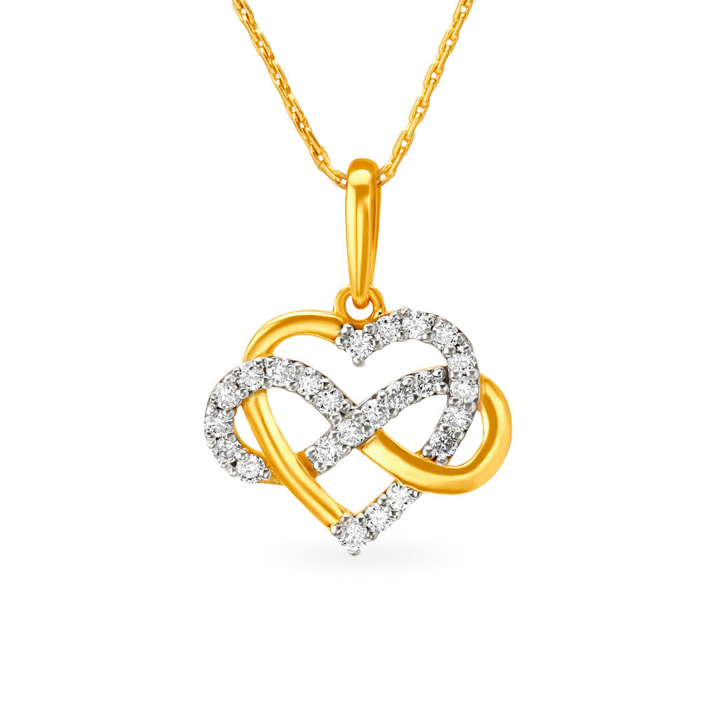 Infinity pendant gold tanishq top