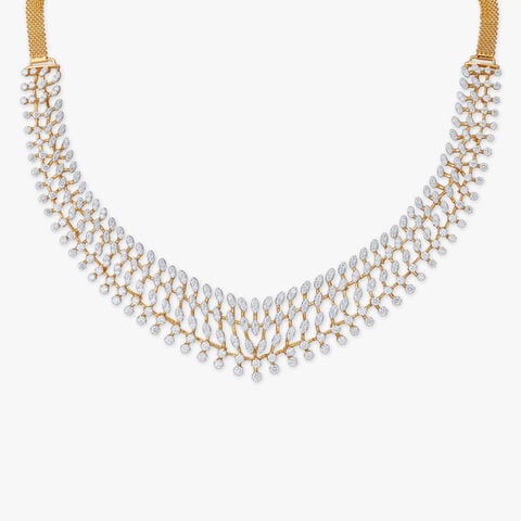 Diamond Cascade Mesh Necklace Set