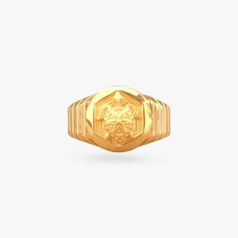 Regal Tortoise Gold Ring for Men