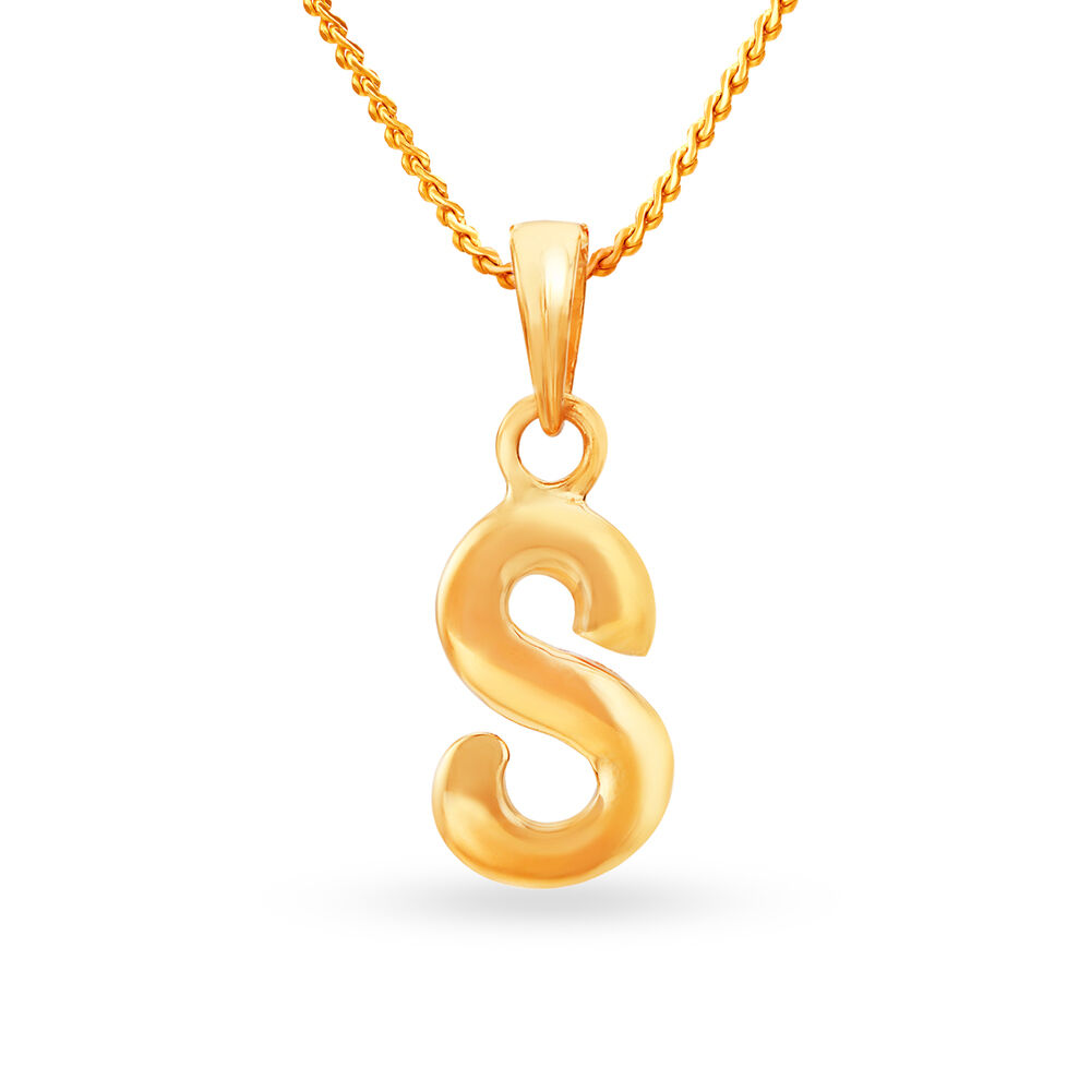 Gold alphabet pendant tanishq clearance