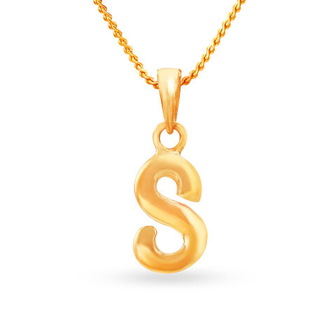 Beautiful 22 Karat Gold Alphabet Pendant In Matte