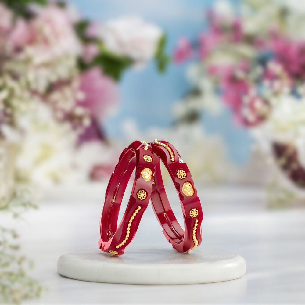 Mesmerizing Gold Pola Bangles Tanishq Online Store