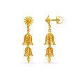 Artistic Yellow Gold Tiered Floral Jhumkas,,hi-res image number null
