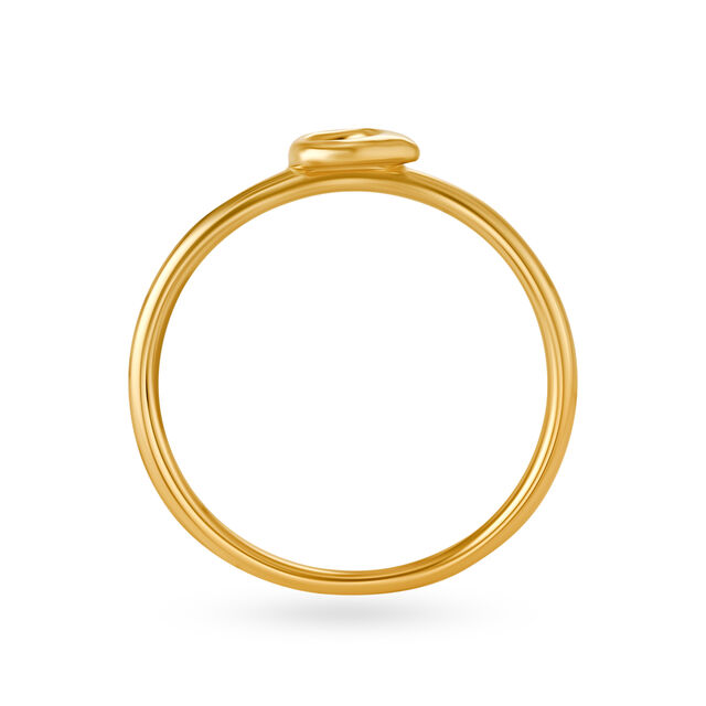 Letter Q 14KT Yellow Gold Initial Ring,,hi-res image number null