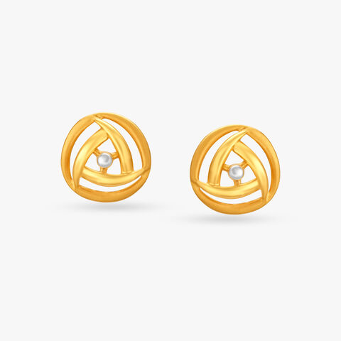 Chic Dual Tone Stud Earrings