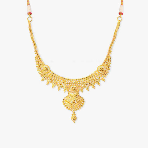 Cascade Mandala Gold Necklace