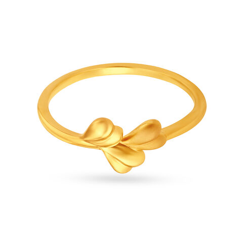 Heart Shaped Leaves Gold Finger Ring
