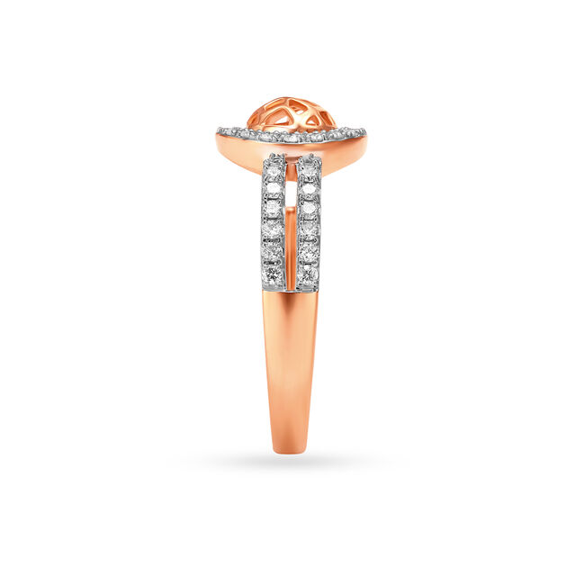 Classic Floral Rose Gold Finger Ring