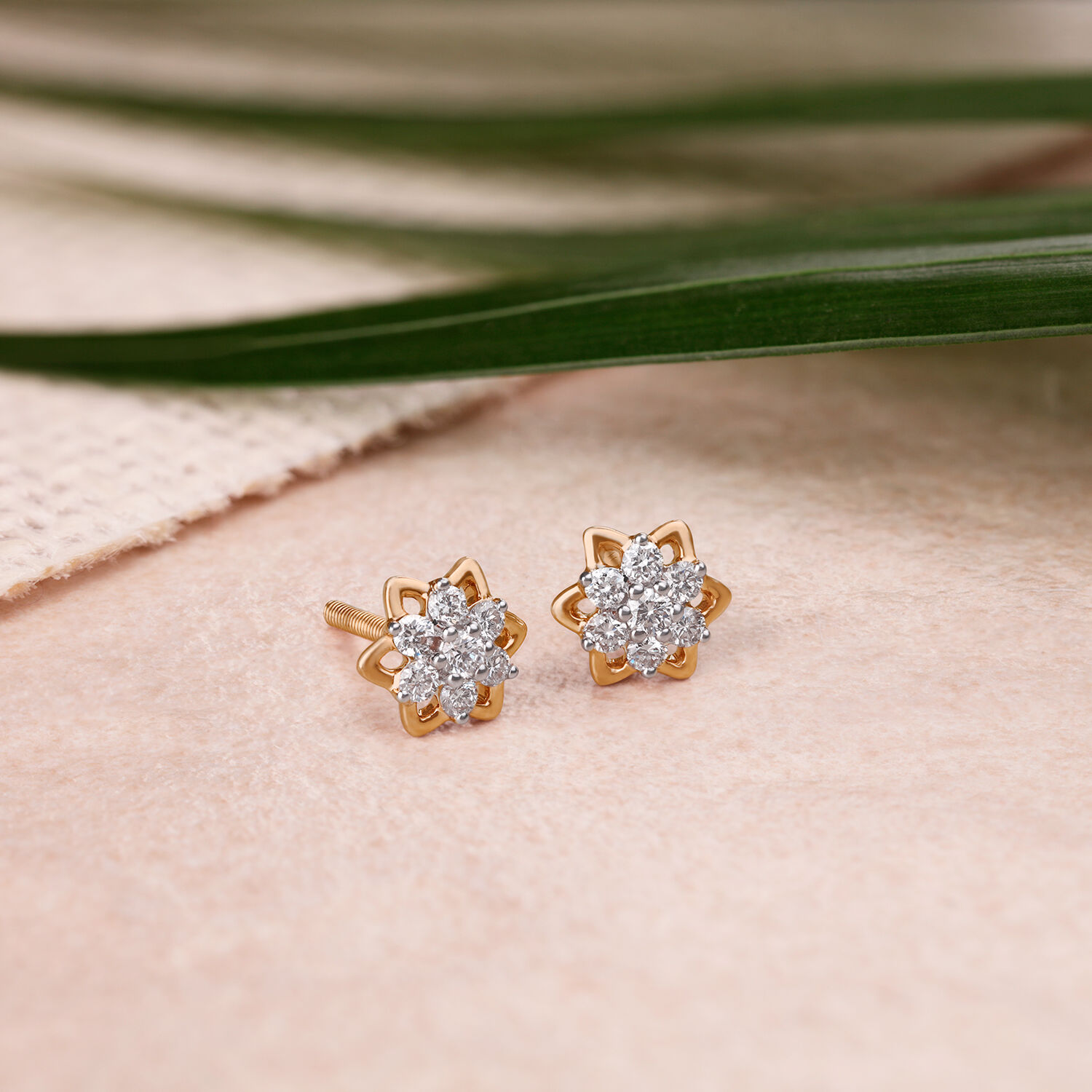 Diamond second store stud earrings