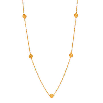 22KT Yellow Gold Effortless Contemporary Carved Spherical Elements Studded Gold Chain