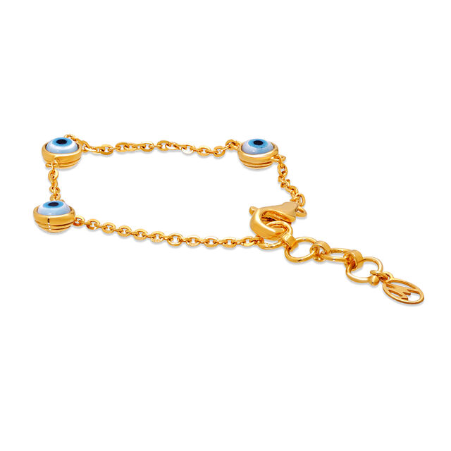 Mamma Mia 14 KT Yellow Gold Evil Eye Bracelet for Kids,,hi-res image number null