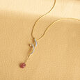 Spiral Drop Diamond Necklace With Tourmaline,,hi-res image number null