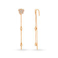 Nara Sui Dhaga Diamond Earrings in Rose Gold,,hi-res image number null