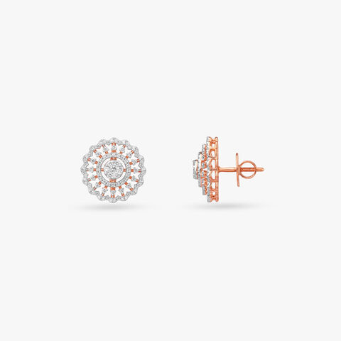 Scalloped Radiance Diamond Stud Earrings