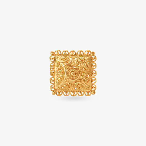 Ornate Square Gold Ring