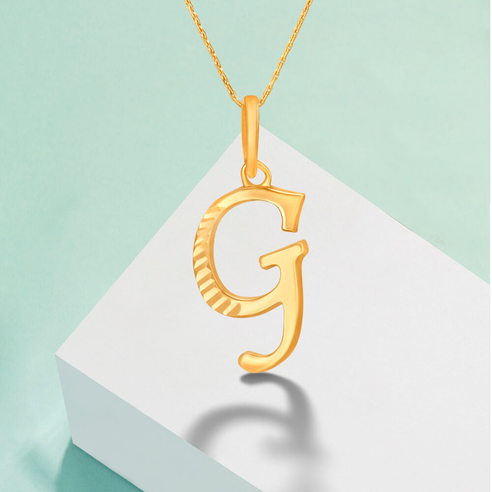 Textured G Letter Gold Pendant