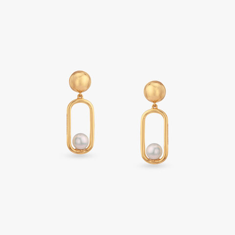 Serenity Curve Gold Drop Earrings