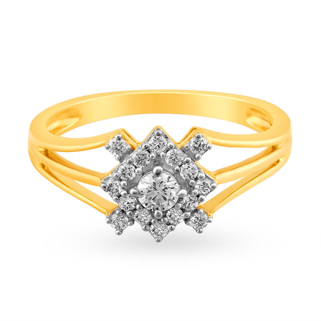 Enticing Yellow and Rose Gold Diamond Finger Ring,,hi-res image number null
