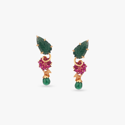 Berry Drift Gold Drop Earrings